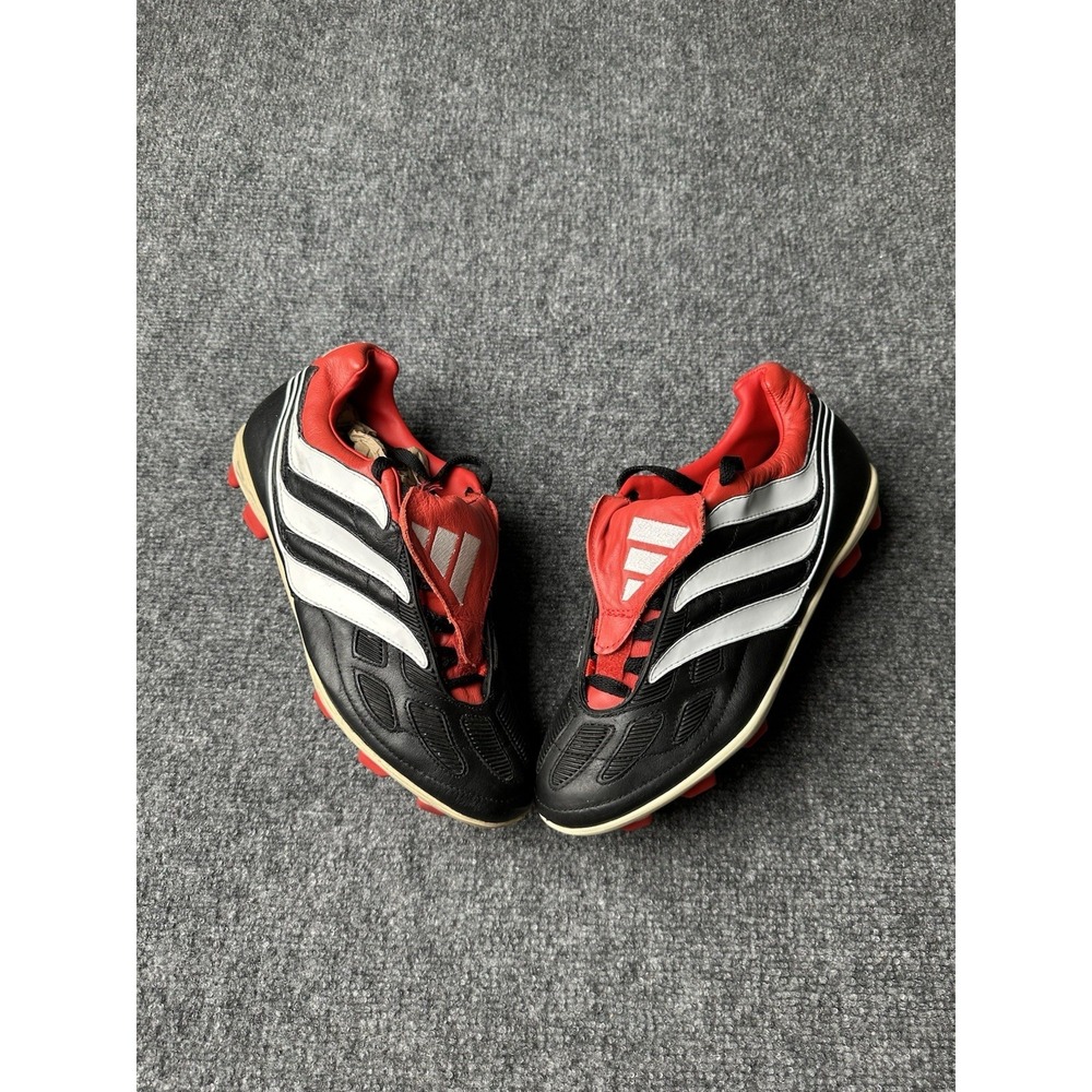 Mens Soccer Adidas Predator Precision TRX FG Black Red Cleats, Size US 8.5